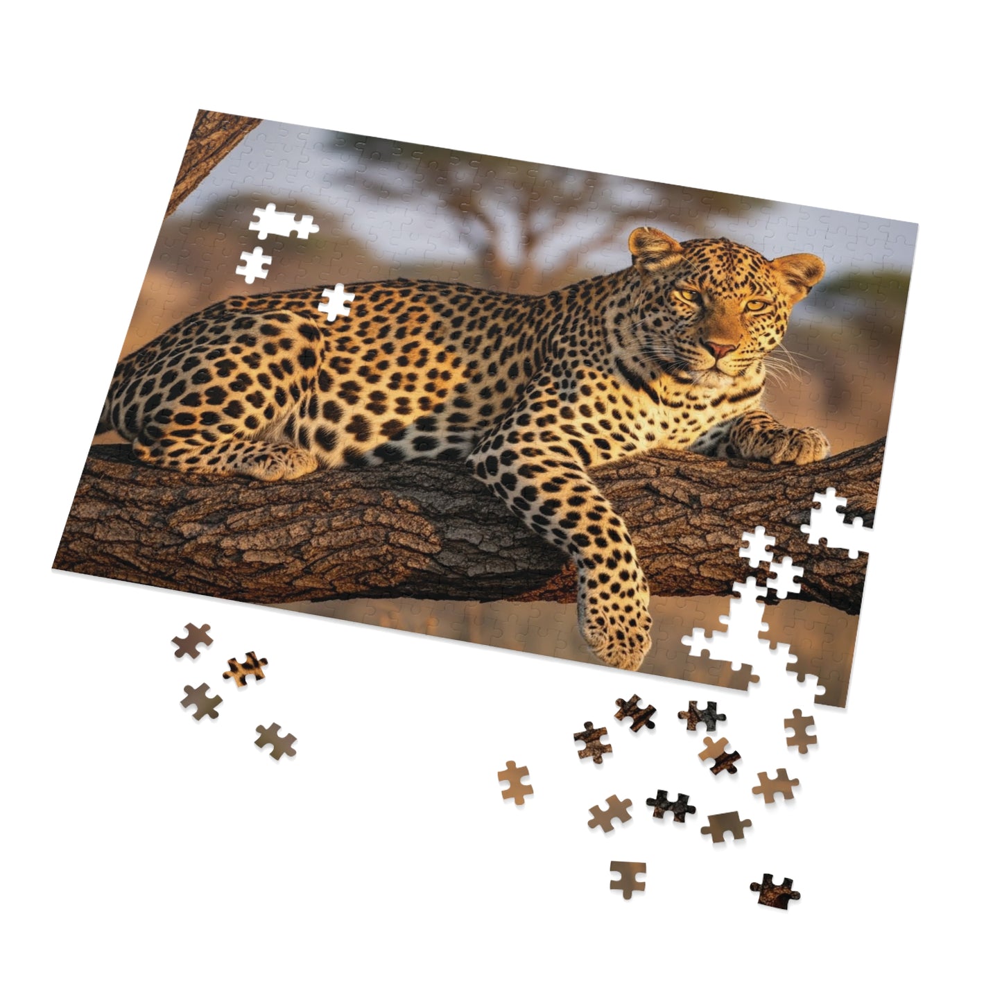 Leopard in Acacia Tree Jigsaw Puzzle