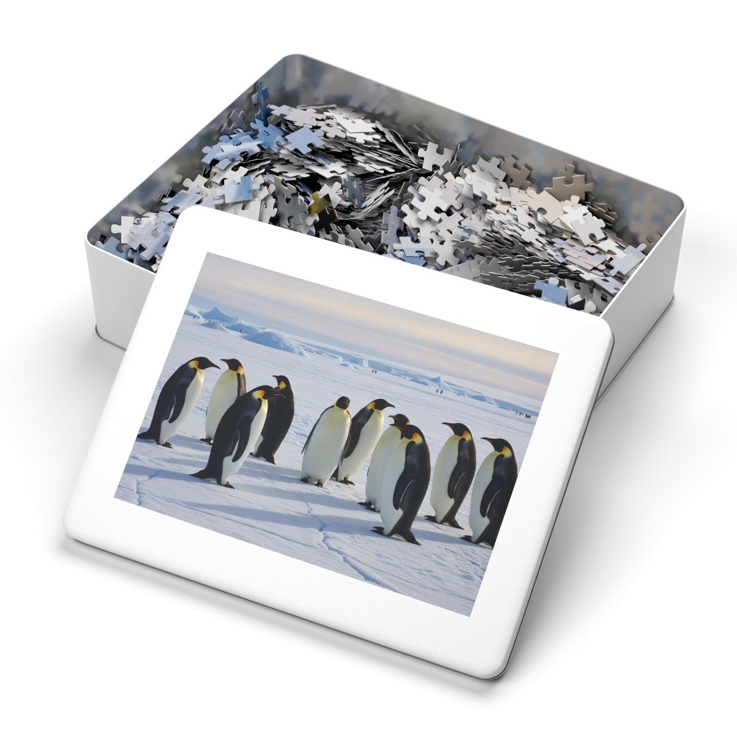 Emperor Penguins Arctic Jigsaw Puzzle | Serene Polar Wildlife Ice Landscape Scene