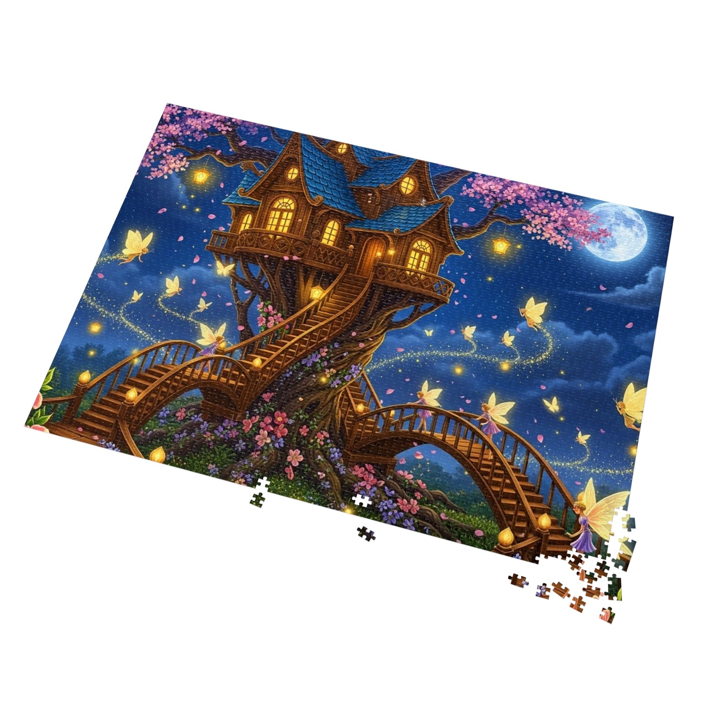 Moonlit Fairy Treehouse Jigsaw Puzzle