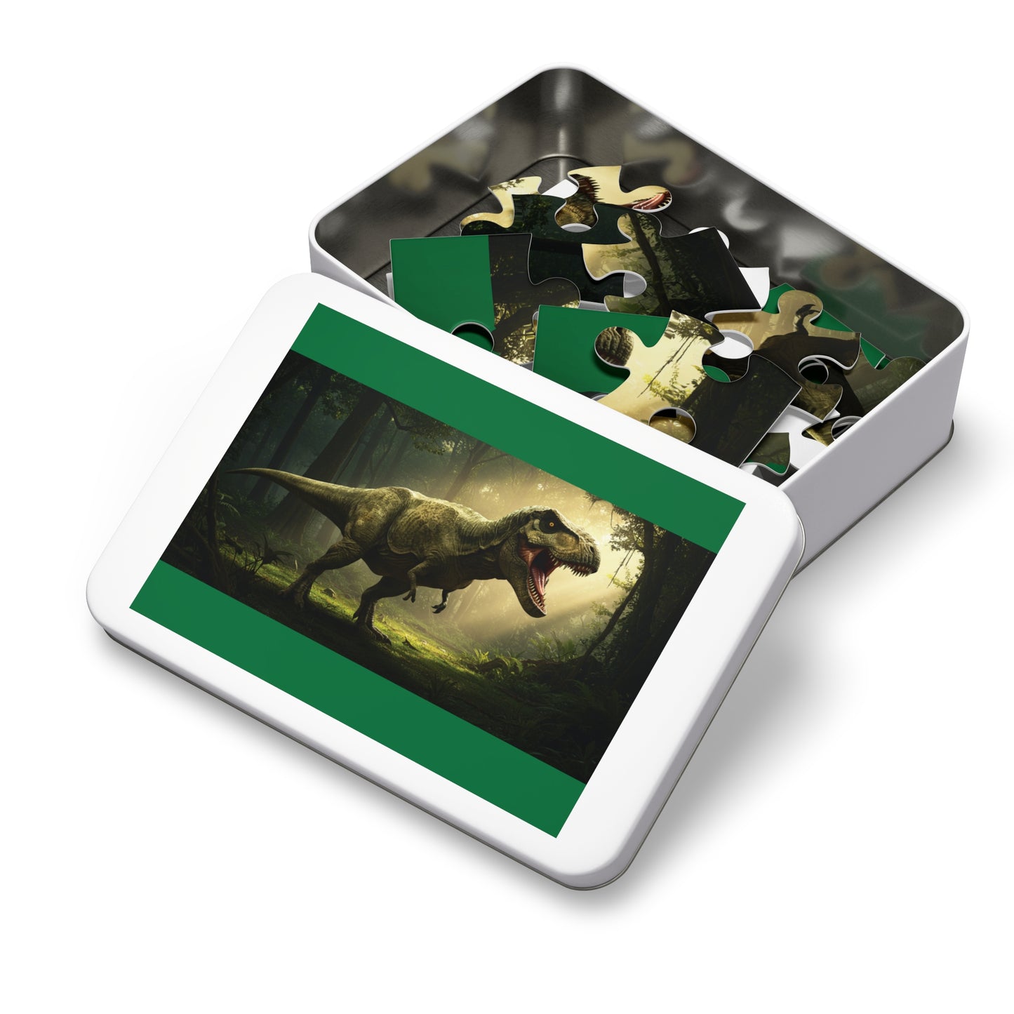 30, 110, 252, 500 T-Rex in Primeval Forest, Jurassic Giant Puzzle, Realistic T-Rex Dinosaur Puzzle, Jungle King T-Rex Puzzle, Savage T-Rex Puzzle, Dinosaur Era Puzzle, Tyrant Lizard King Puzzle, Epic Jungle Puzzle, Dino World Puzzle