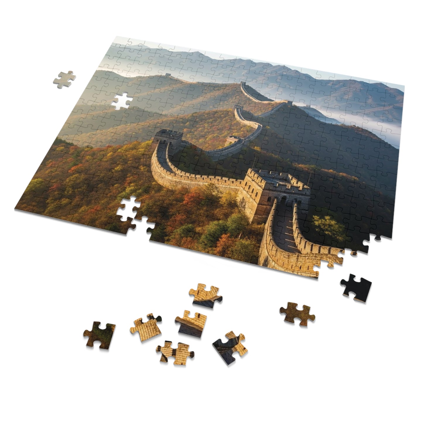 Great Wall of China Autumn Jigsaw Puzzle 🏯 Winding Stone Fortress, Mountain Ridges & Historic Wonder