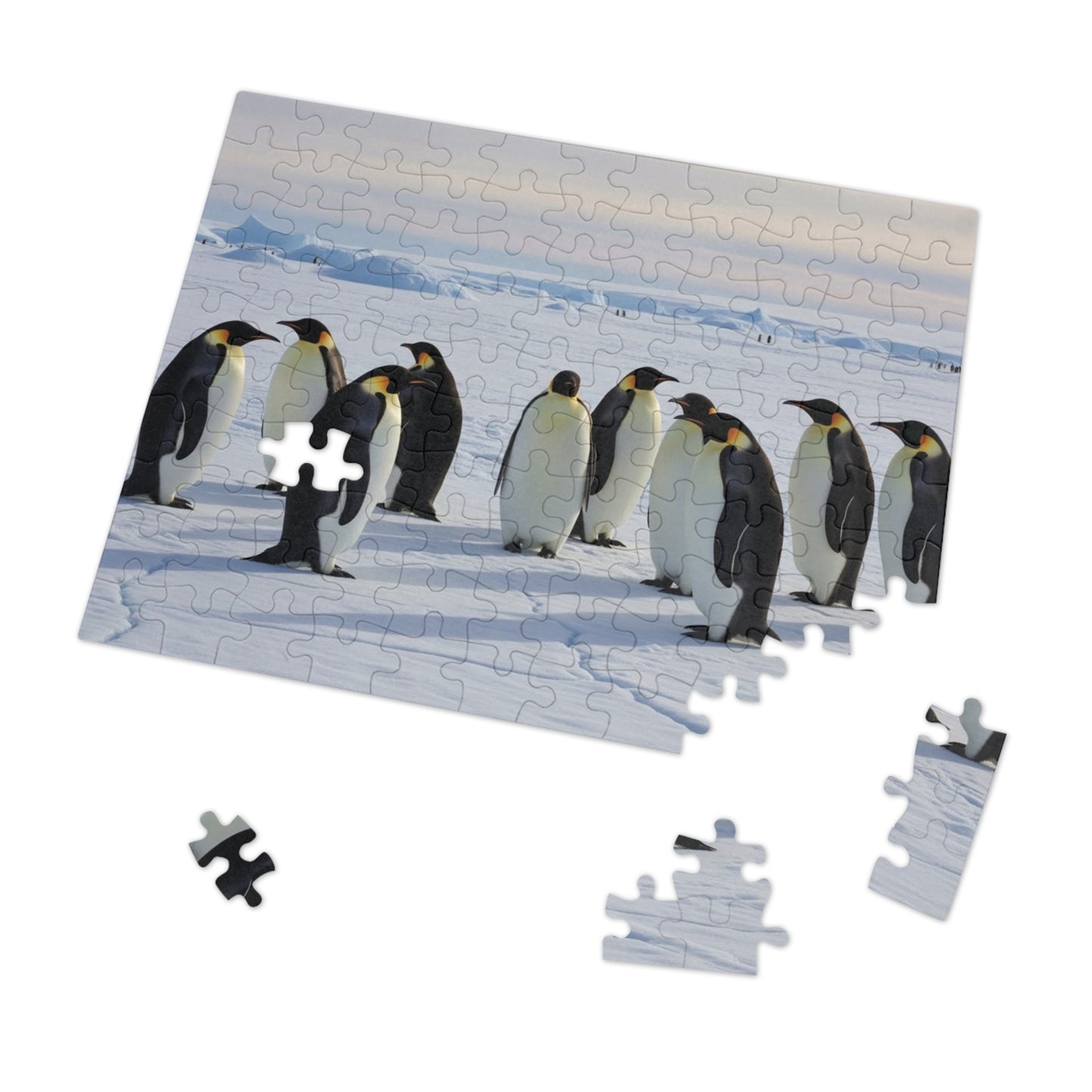 Emperor Penguins Arctic Jigsaw Puzzle | Serene Polar Wildlife Ice Landscape Scene
