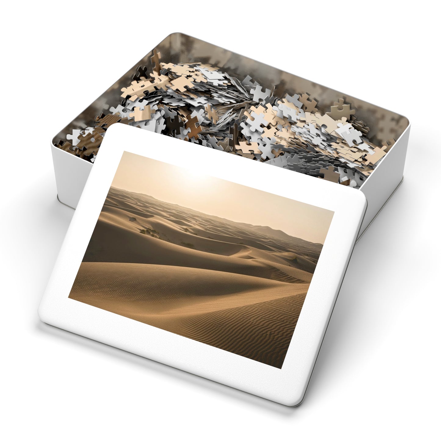 Desert Dunes Jigsaw Puzzle ☀️ Endless Sand Waves, Sunlit Horizons & Serene Minimal Landscape
