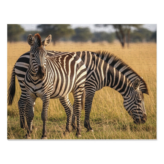 Zebra Savannah Jigsaw Puzzle African Wildlife Nature Grassland Art