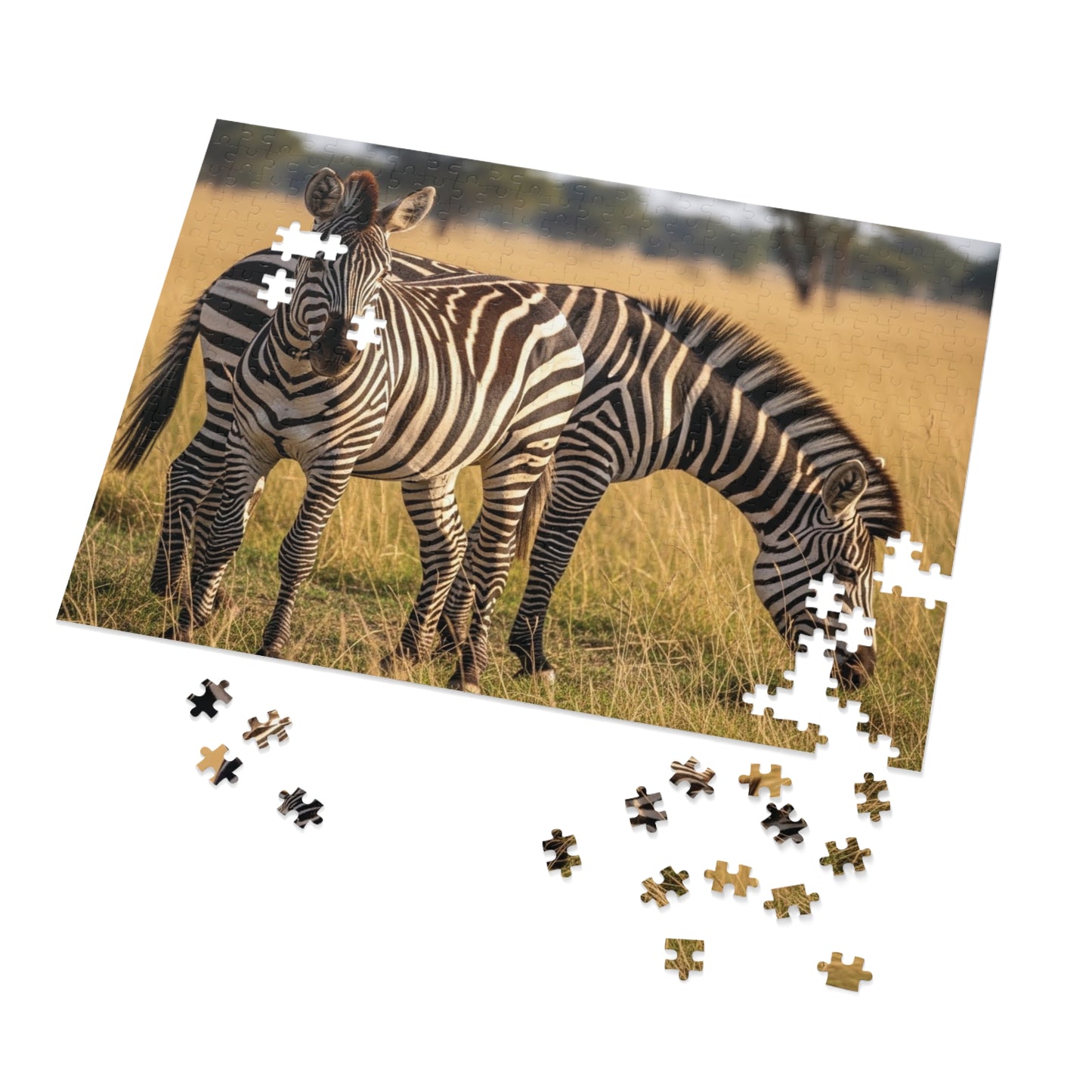 Zebra Savannah Jigsaw Puzzle African Wildlife Nature Grassland Art