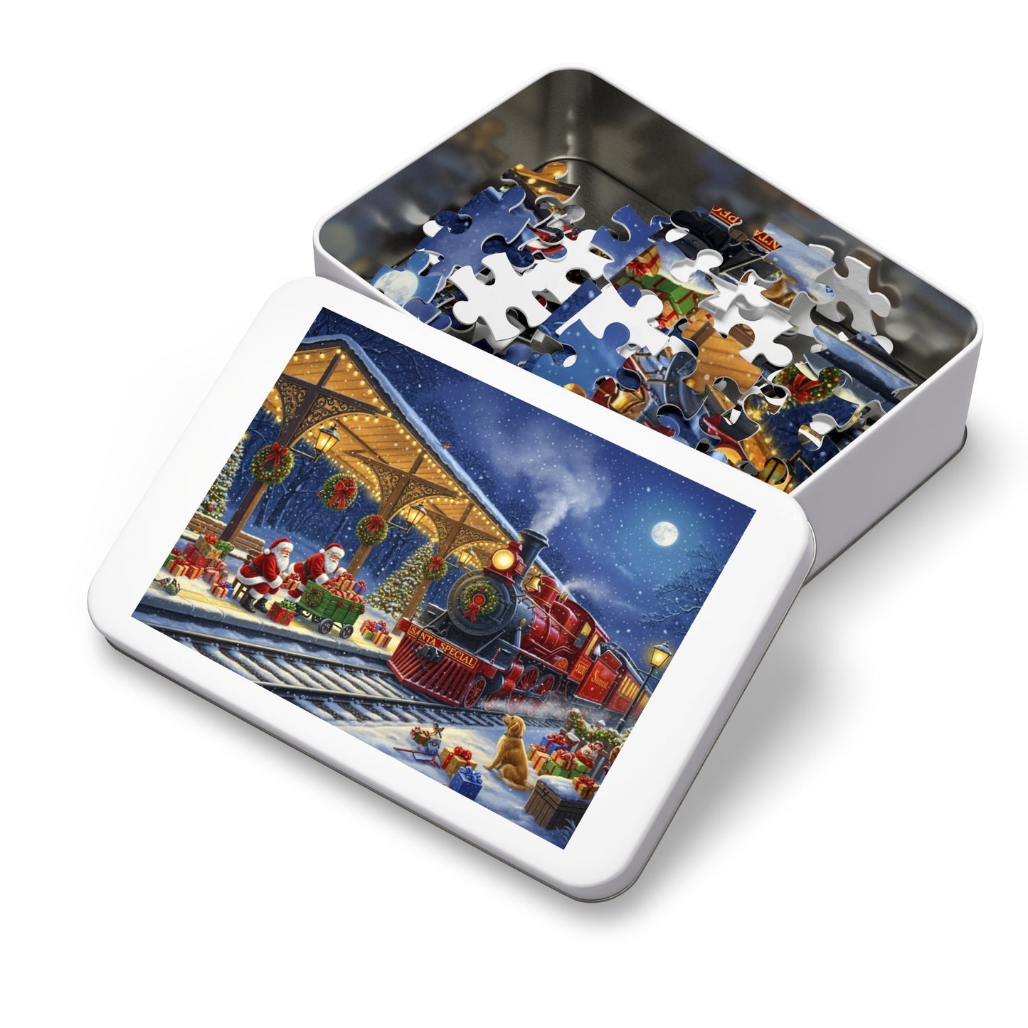 Santa Special Christmas Train Jigsaw Puzzle Magical Winter Night Scene