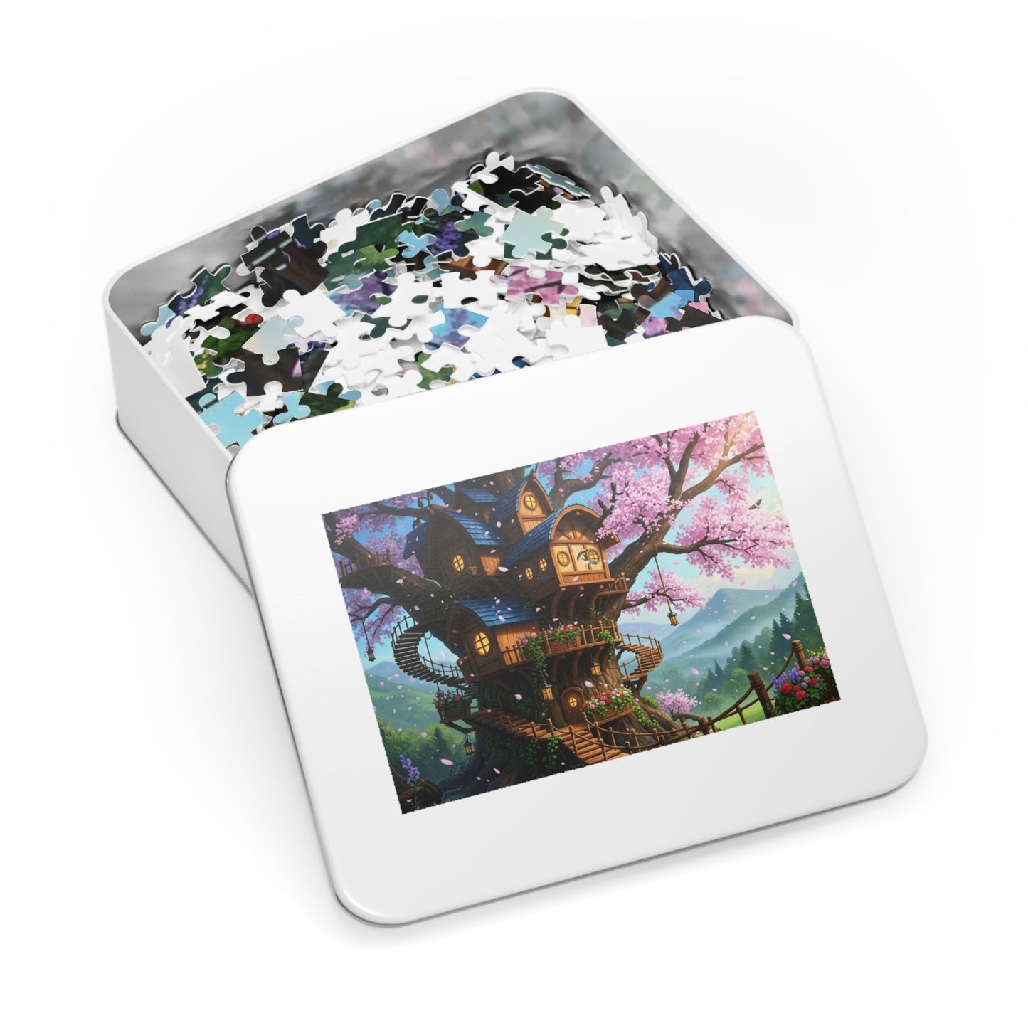 Enchanted Cherry Blossom Treehouse Jigsaw Puzzle