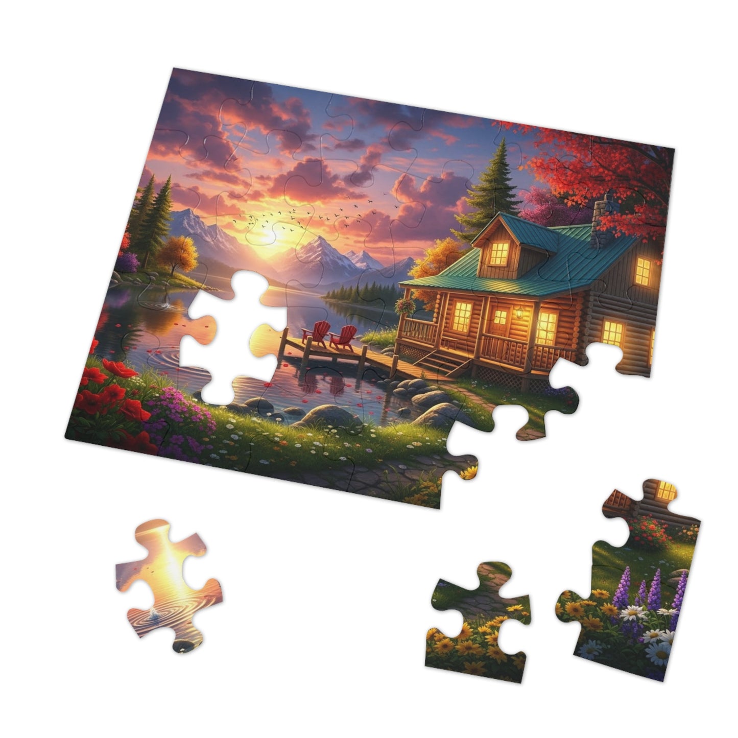 Sunset Lakeside Jigsaw Puzzle