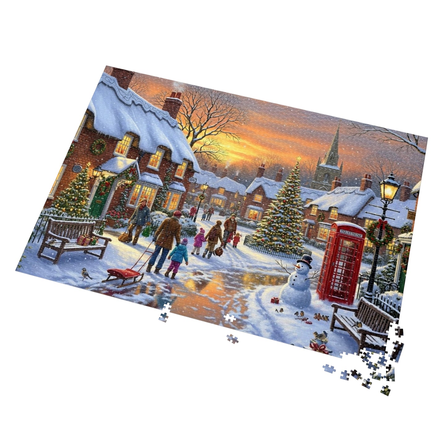 Snowy Christmas Village Jigsaw Puzzle