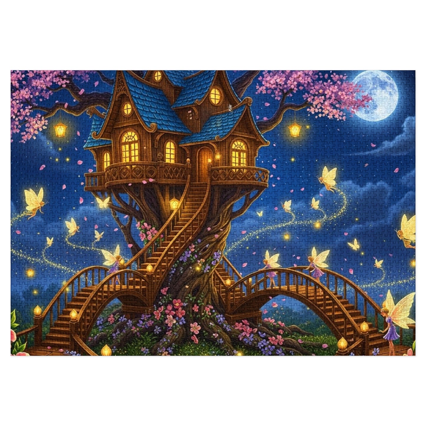 Moonlit Fairy Treehouse Jigsaw Puzzle