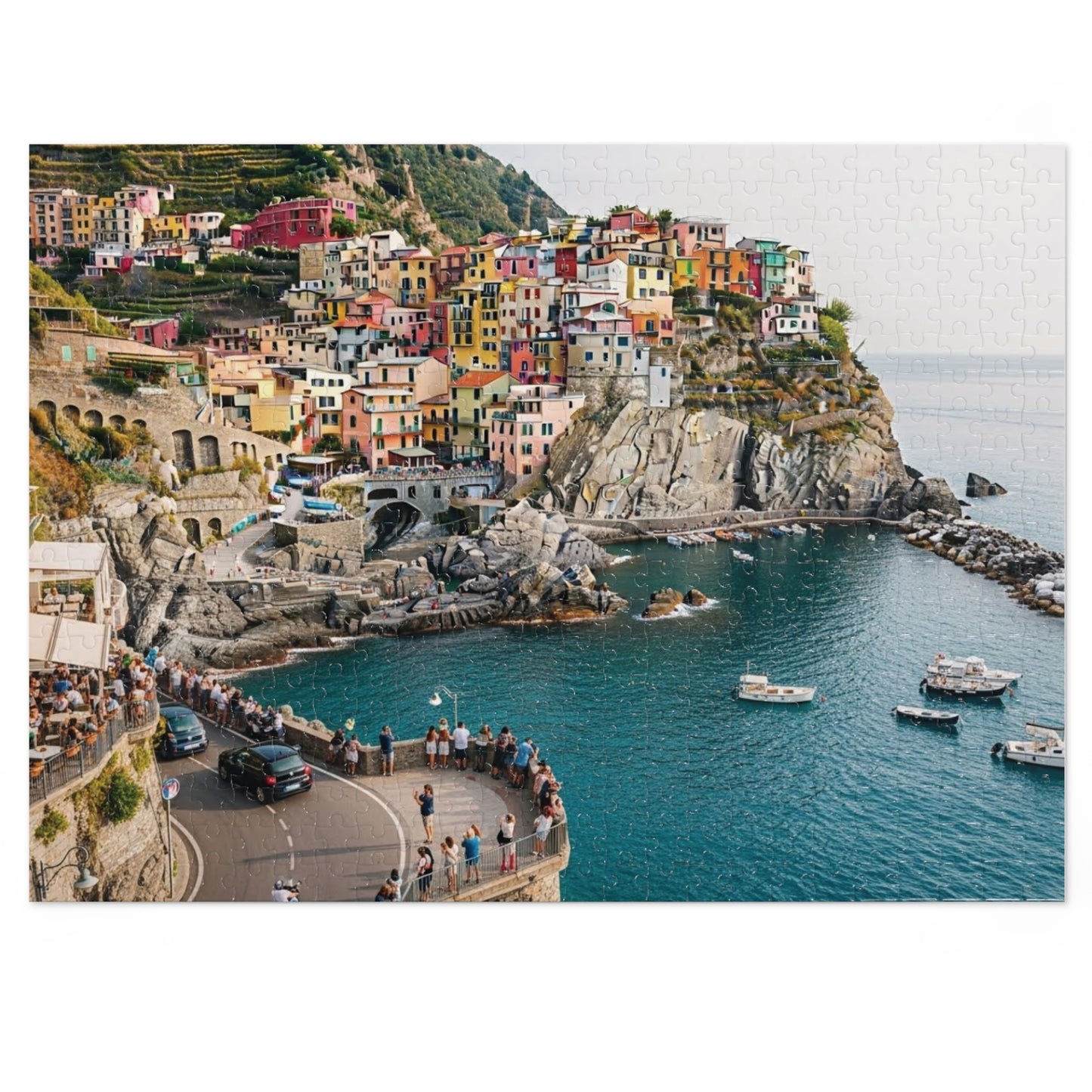 Manarola Cinque Terre Jigsaw Puzzle 🌊 Colorful Cliffside Village, Italian Riviera & Mediterranean Seaside View