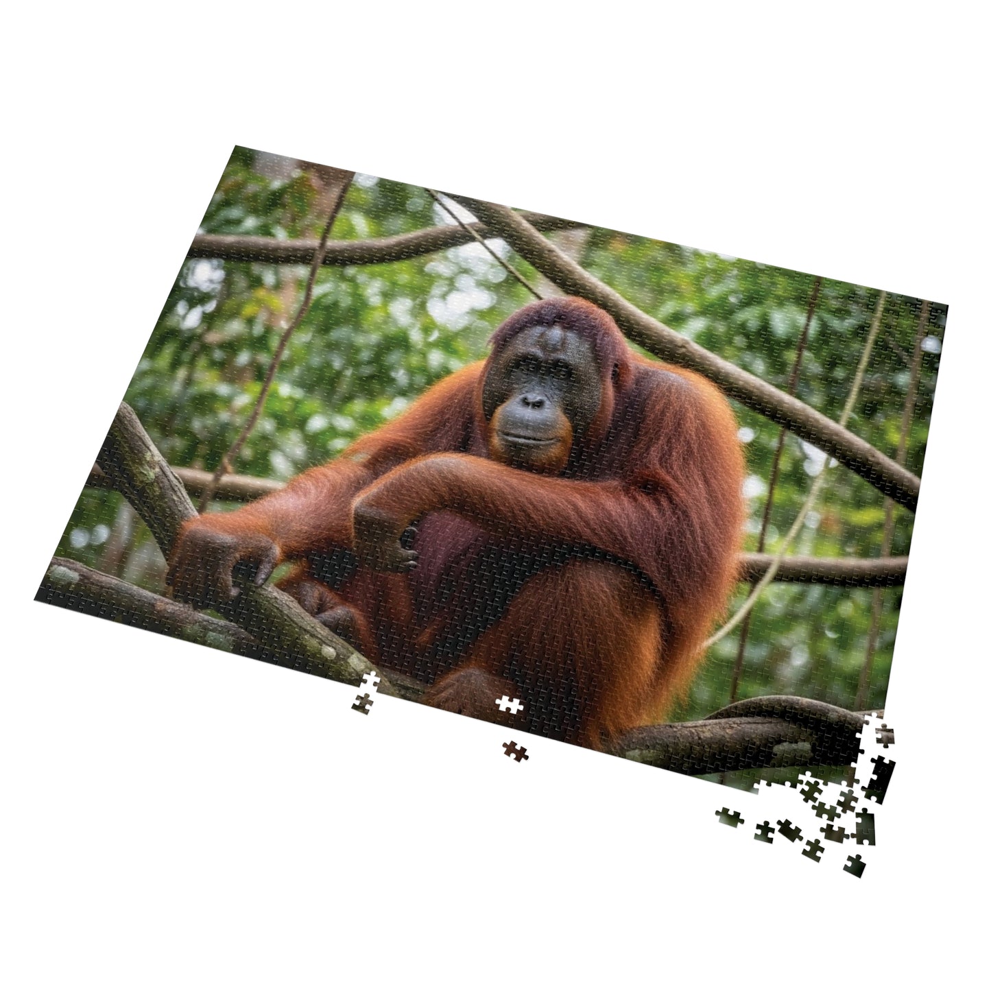Orangutan Rainforest Serenity Jigsaw Puzzle | Majestic Wildlife Jungle Nature Scene