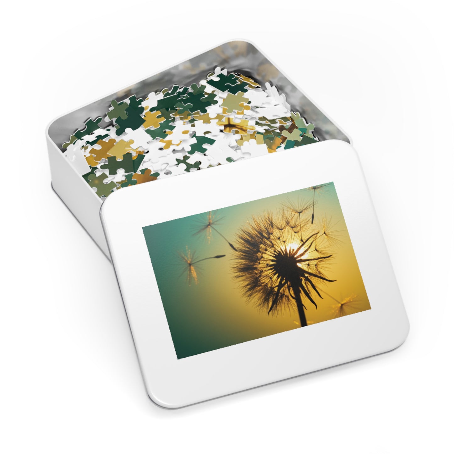 110, 252, 500, 1000, 2000 jigsaw puzzle | Golden Dandelion Glow Puzzle – Serene Nature Jigsaw | Peaceful Sunset Art