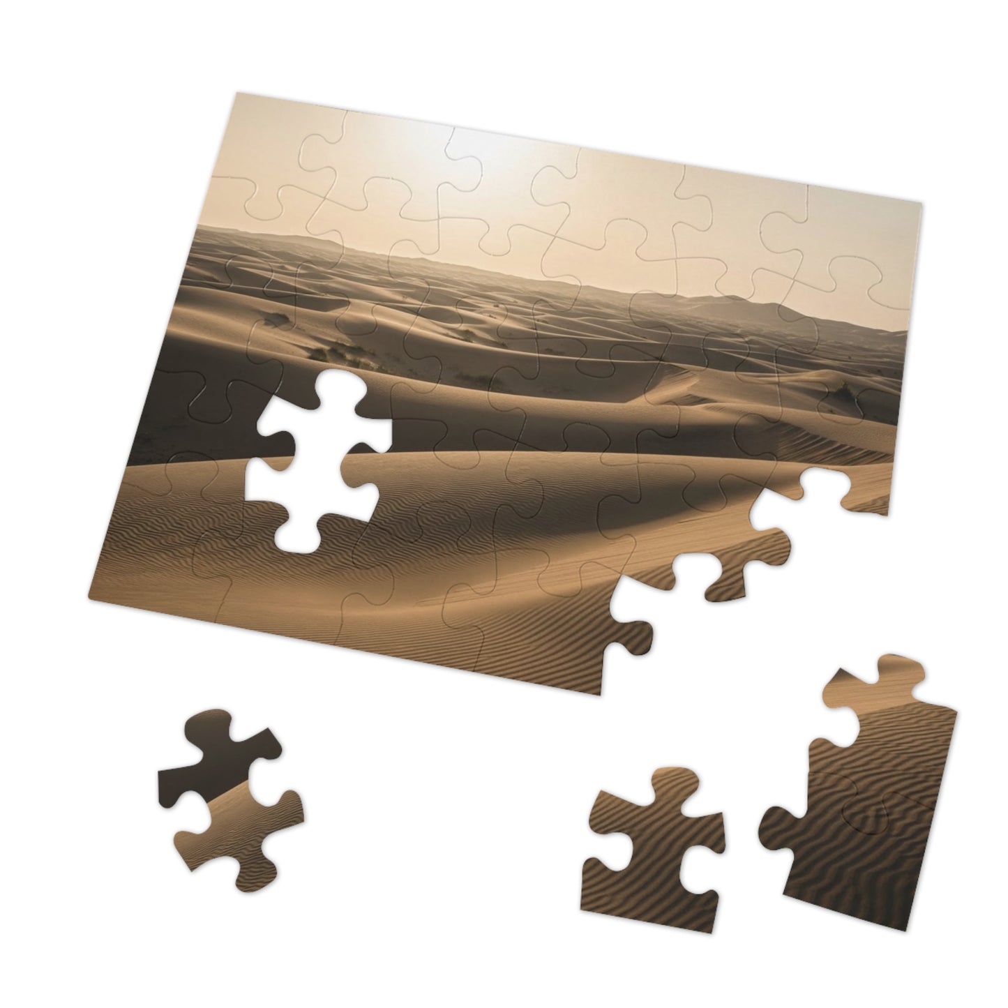 Desert Dunes Jigsaw Puzzle ☀️ Endless Sand Waves, Sunlit Horizons & Serene Minimal Landscape