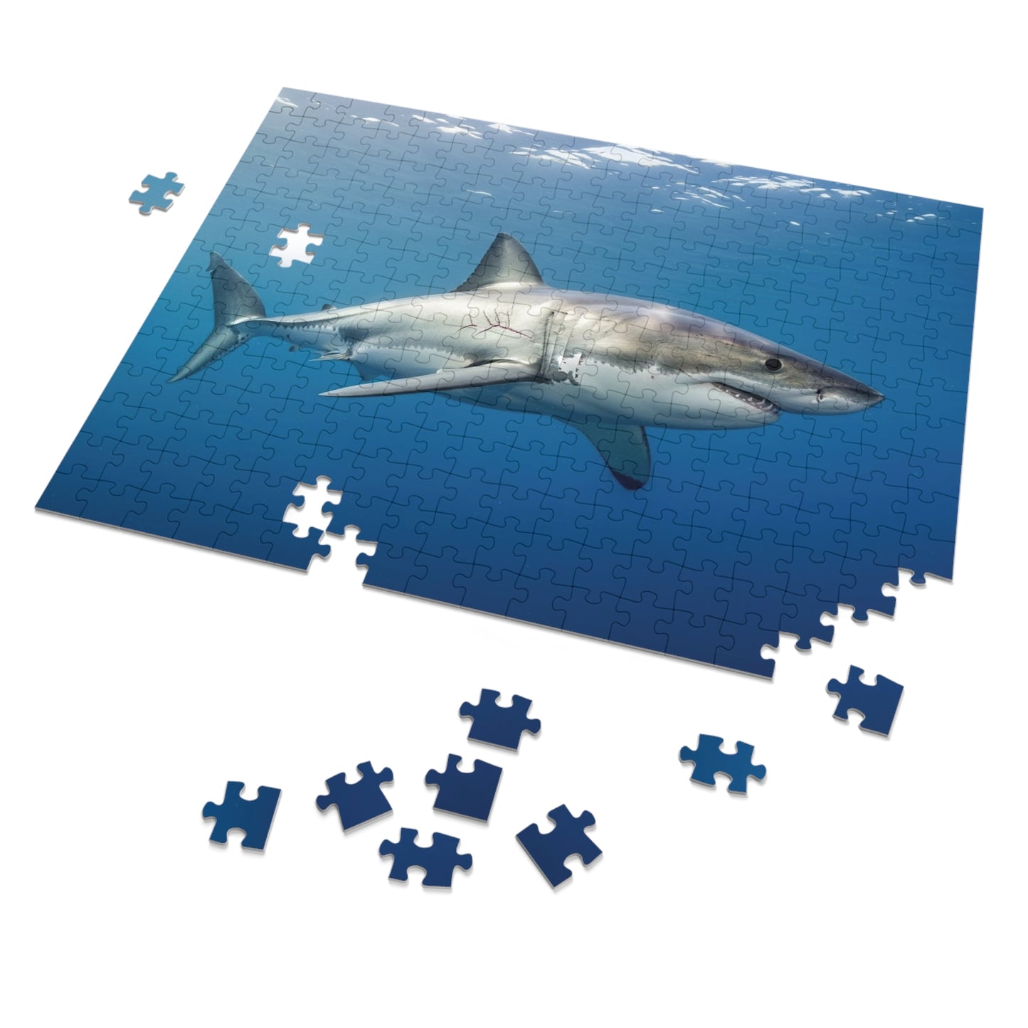 Great White Shark Jigsaw Puzzle — 500-Piece Ocean Puzzle with Tin Gift Box