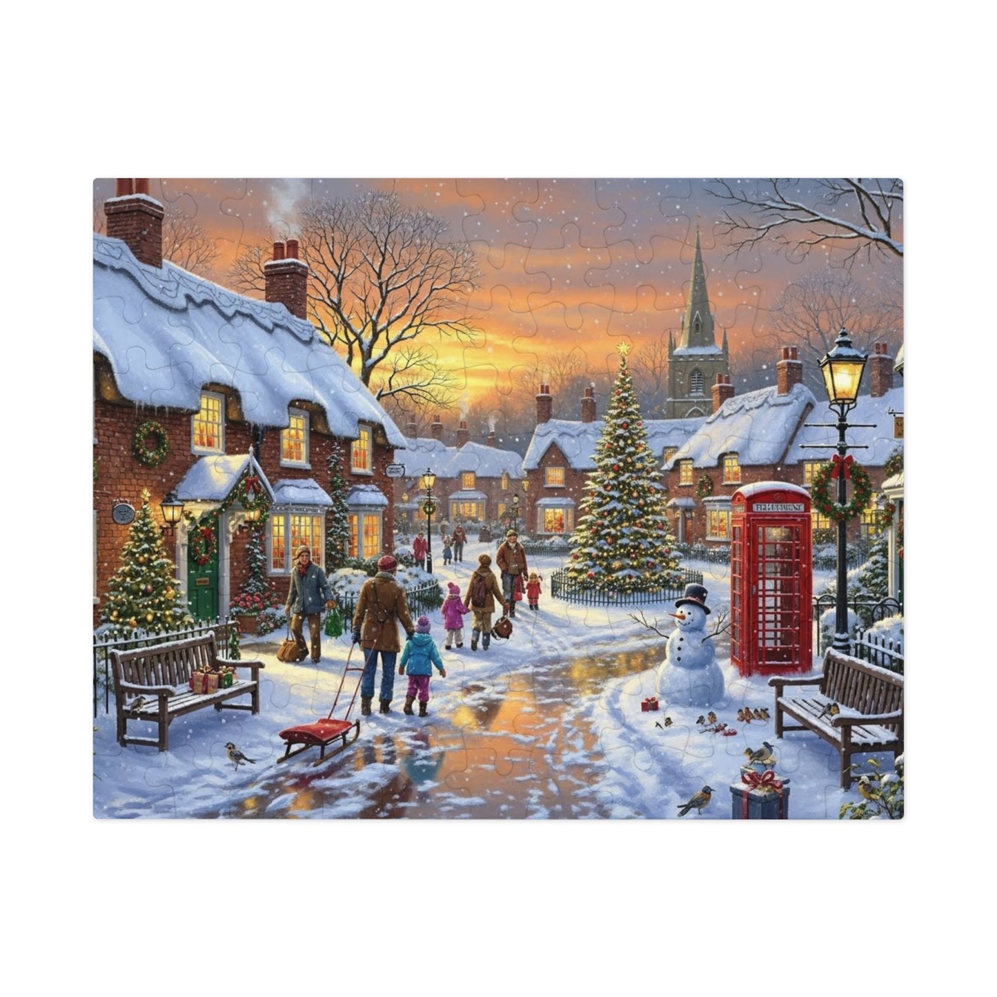 Snowy Christmas Village Jigsaw Puzzle