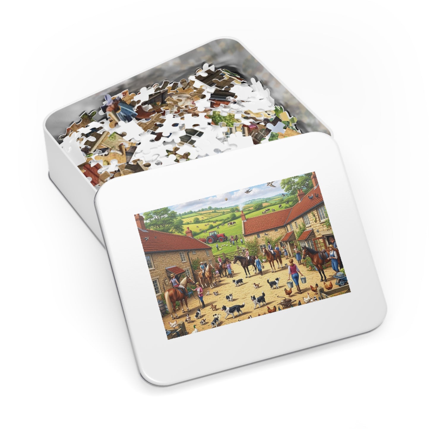 Farmyard Countryside Jigsaw Puzzle Horses Dogs and Rural Life