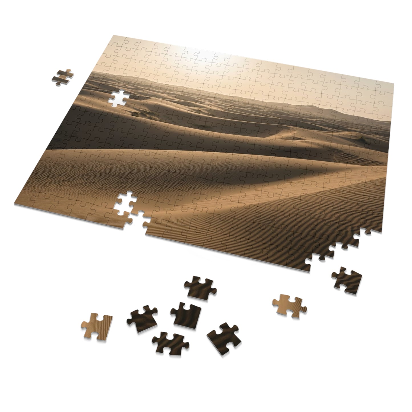Desert Dunes Jigsaw Puzzle ☀️ Endless Sand Waves, Sunlit Horizons & Serene Minimal Landscape