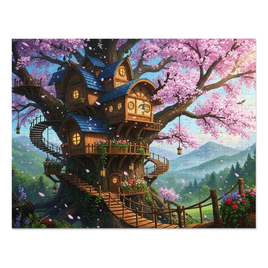 Enchanted Cherry Blossom Treehouse Jigsaw Puzzle