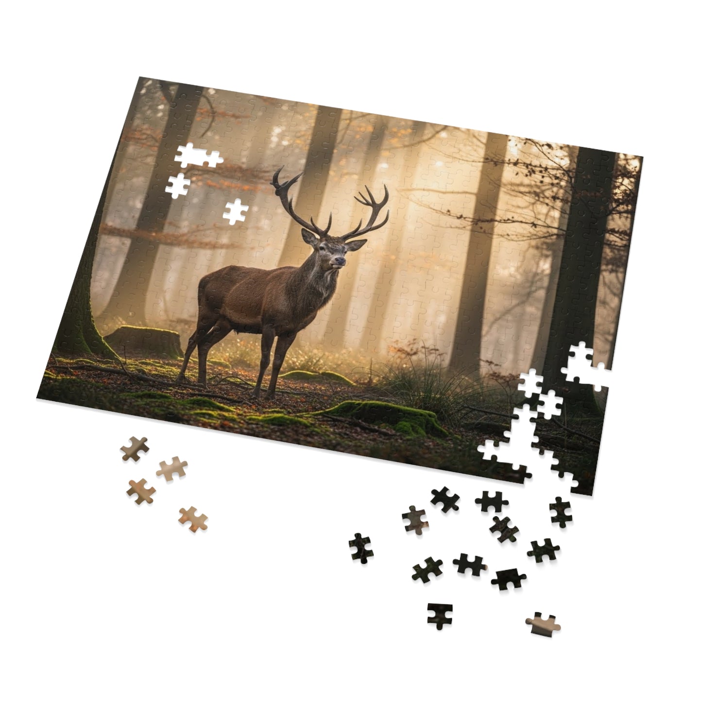 Stag Forest Jigsaw Puzzle Woodland Deer Nature Wildlife Art